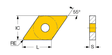 Carbide Negative Rhombic 55° Inserts DNMX